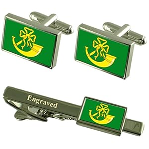 Select Gifts Huntingdonshire County Engeland vlag manchetknopen gegraveerd stropdas clip set