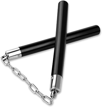 1 PCS Nunchucks Safe Solid Rubber Training Nunchucks with Steel Chain Practice Nunchucks for Adults and Professionals Perform,Suitable for Exercise,Practice, TrainingBlack