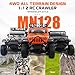 ARRIS 1/12 RC Crawler, MN-128 RC Rock Crawler 4x4 4WD RC Jeep Truck, 2.4GHz Remote Control Off Road Car with LED Lights for Adults, Hobby Grade RTF Toy Vehicle Gifts