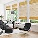 CHEFRU Gold Linen Window Roman Shades, Cordless Light Filter/Sheer Window Blinds