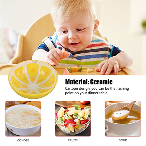 Lemon Mixing Bowls Shaped Ceramic Bowl Creative Fruit Shape Eating Bowl Small Serving Bowl Ceramic Cereal Bowls Dessert Bowls 1Pc For Home Kitchen Tableware Decorative Pasta Bowls Bowl Ice Cream Bowls #TOP3