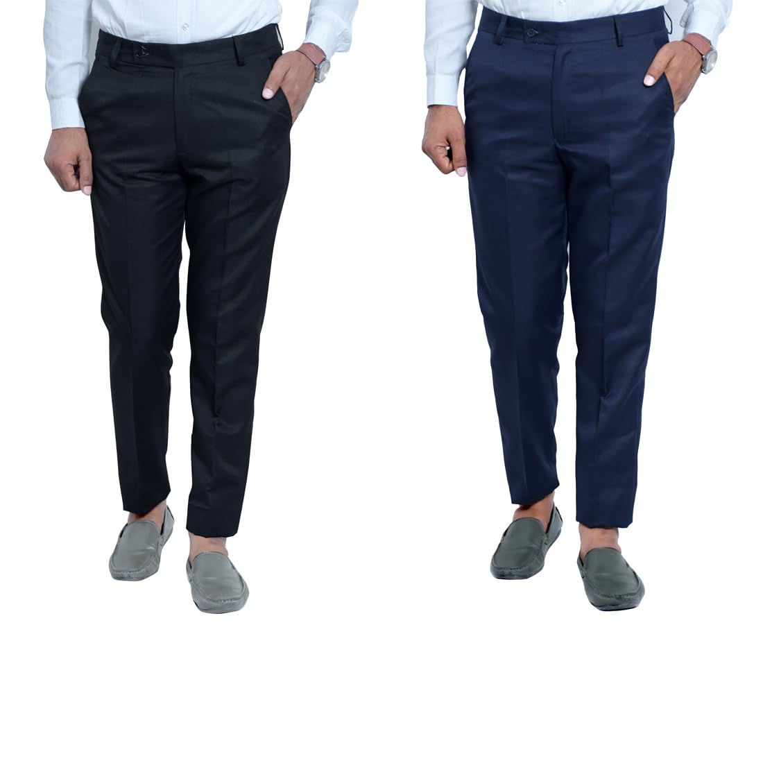 Men,s Poly Viscose Slim Fit Formal Trousers for Men Combo (Pack of 2)-picture-17