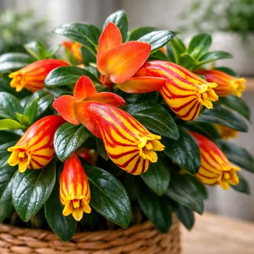 Tropicana Goldfish Starter Plant - 2 Inch Pot - Red Tropicana Goldfish Succulent - Cute Indoor Nematanthus Starter Plant with Striped Blooms – Gift for Fish Lovers, Small Spaces & Year-Round Color