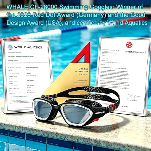 Image of Whale Swim Goggles, HD Anti-Fog Goggles, Unisex | 100% UV Protection | Anti-Fog Design Clear Wide-Angle Underwater View