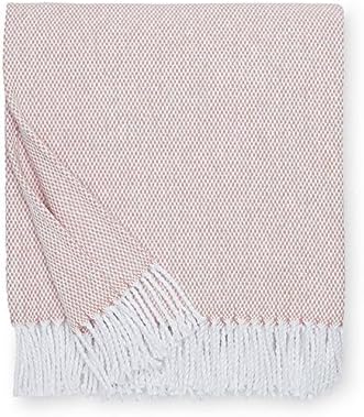 Sferra Terzo 100% Brushed Cotton Throw - Apricot/White image 5