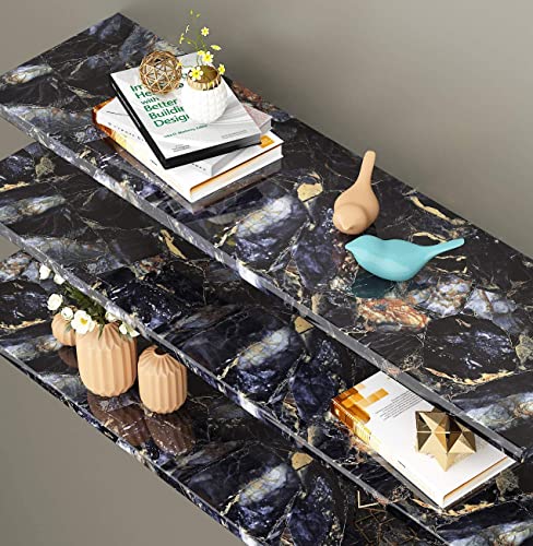 Image of HOME13 Blue Stone Kitchen Self Adhesive Vinyl Decorative Marble Wallpaper for Kitchen Countertop Home /Office 2 Ft x 4 Ft with 2pcs