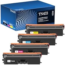 TN433 TN-433 Toner Cartridge Set Compatible for Brother TN 433 TN433 TN431 for Brother MFC-L8900CDW HL-L8360CDW HL-L8260CDW MFC-L8610CDW HL-L9310CDW Printer Ink BCYM, 4 Pack