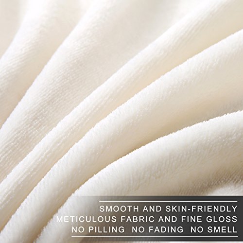 Polar Fleece Blankets King Size For The Bed Extra Soft Brush Fabric Super Warm Sofa Blanket 90" X 108"(Ivory King) #TOP7