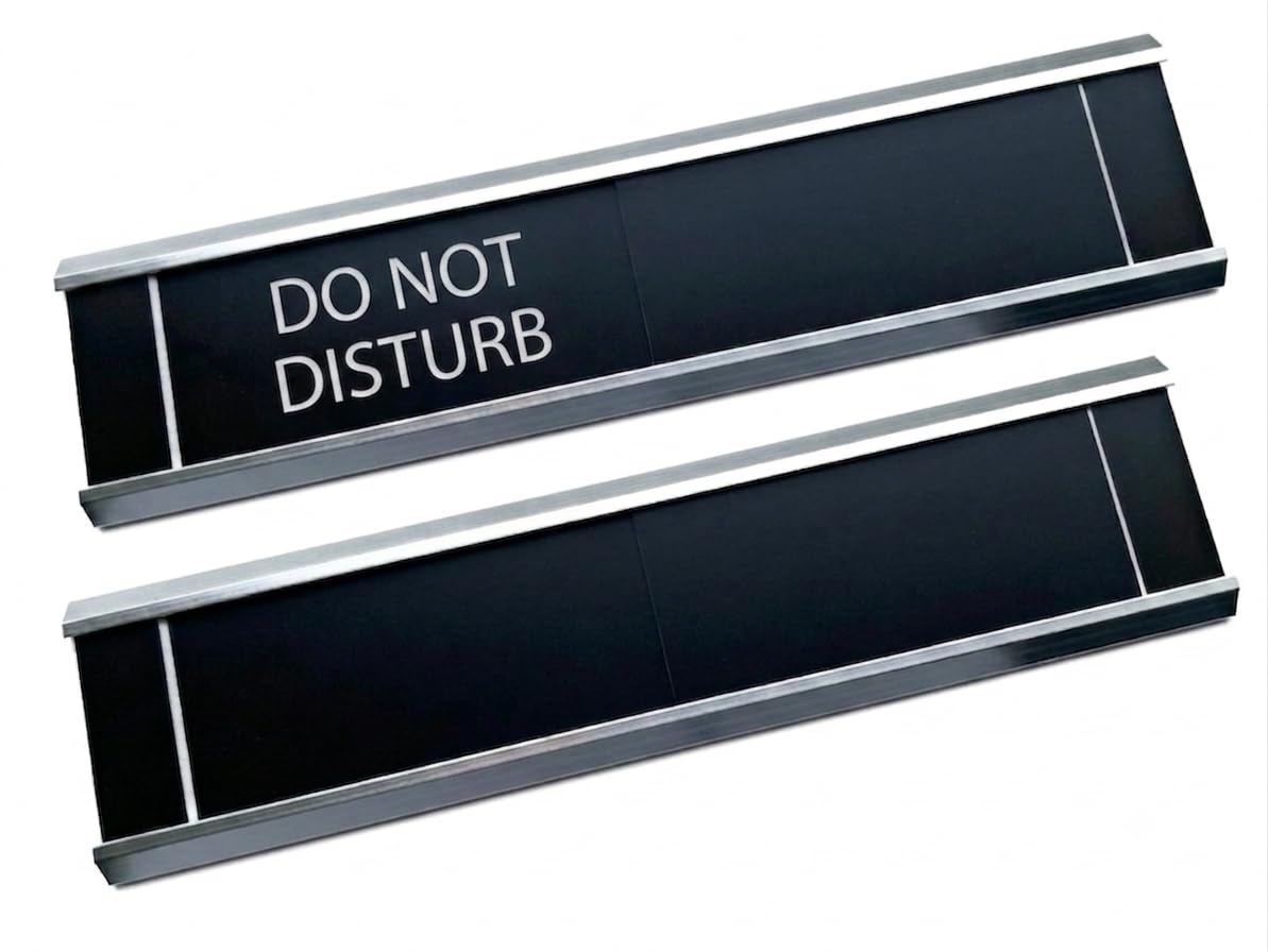 Douglas Design Sliding Signs - Aluminium Framed Entry Control - Do Not Disturb (or Your Wording)