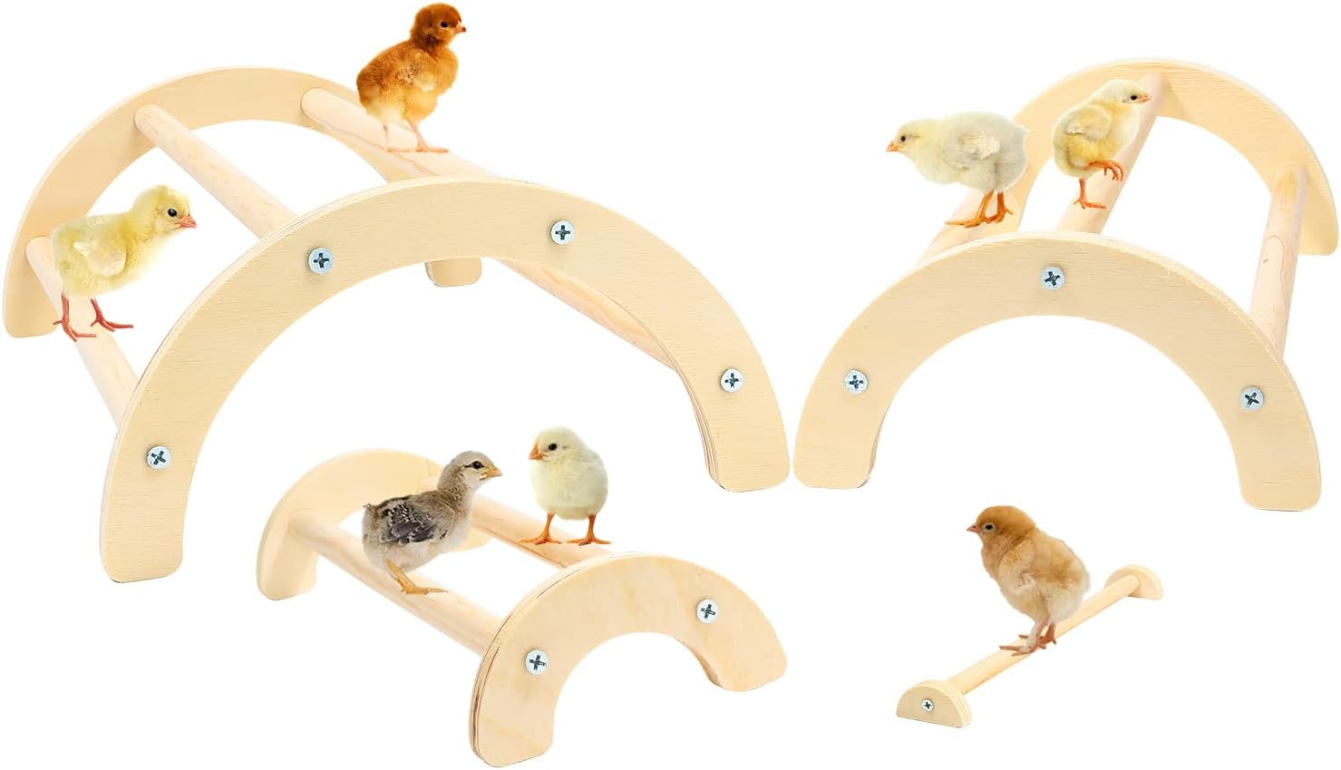 Chicken Perch Nature Chick Wood Stand Easy to Assemble and Clean Chick Gym Strong Roosting Bar Training Perch Stand Toy for Baby Chicks…