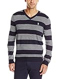 U.S. Polo Assn. Men's Striped V-Neck Sweater