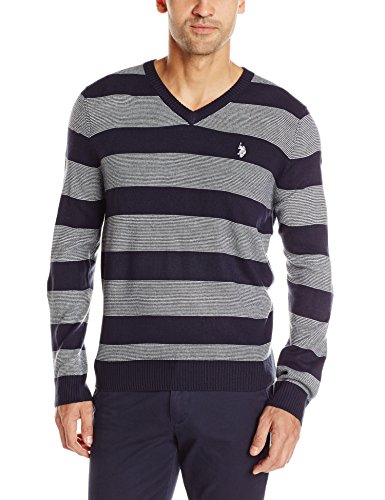 U.S. Polo Assn. Men's Striped V-Neck Sweater