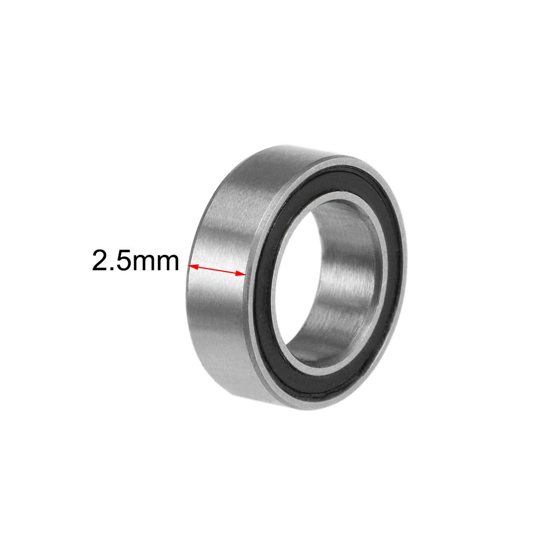 sourcing map MR85-2RS Deep Groove Ball Bearings 5mm Inner Dia 8mm OD 2.5mm Bore Double Sealed Chrome Steel Z2 5pcs - Image 4