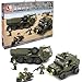Sluban Service Troops Blocks Army Bricks Toy - Armored Vehicle & Military Transport Vehicle & Military Motorcycle
