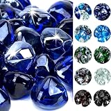 Onlyfire 10 lbs Fire Glass Diamonds 1 Inch, Reflective Fire Pit Glass Rocks