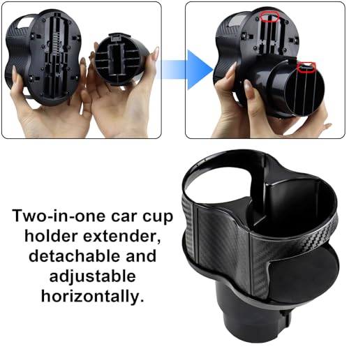 Multifunktionaler Getränkehalter Auto, 2 in 1 Universell Verstellbarer Zentrale Armlehne Becherhalter für Original Auto Becherhalter, Hält Kaffeebecher Getränkedosen Stabil Universelle Größe 6-8.5CM