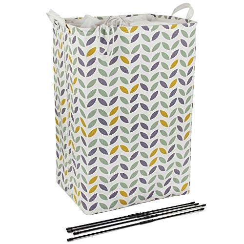 MÁS ESTILOS DISPONIBLES - Cesta de lavandería plegable grande de 72L - Cesta de almacenamiento de lona gruesa de primera calidad - Incluye varillas de soporte, base sólida y tapa superior