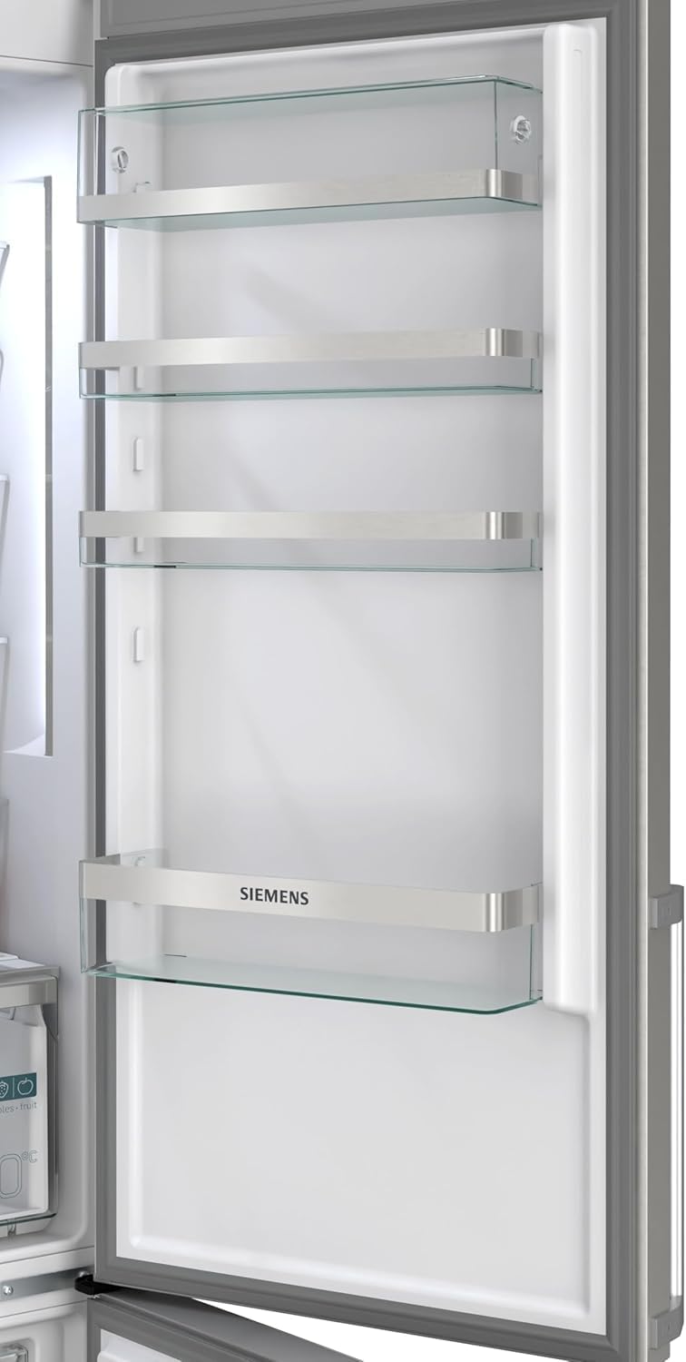 Siemens iQ500 KG39NAIAU Freistehende Kühl-Gefrier-Kombination 363 l Total noFrost hyperFresh LED Beleuchtung 203 x 60 cm Gebürsteter Stahl AntiFingerprint