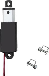 JQDML Mini Micro Linear Actuator Metal Gear 12V, Stroke 0.4 inch, Pushing Force 42.2 lbs Speed 0.2"/sec, Weight: 0.1lbs, for Cabinets Robotics Home Automation and Toys (0.4 inch, 42.2 lbs)