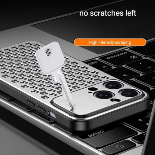 Coque en alliage d'aluminium iPhone 16 argentée au design métallique premium - 5