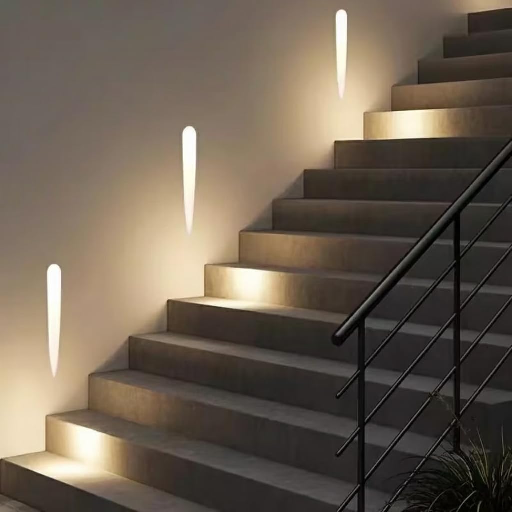 BARCELONA LED Applique Murale Encastrable Plâtre 100x320mm Blanc Trimless 1W 2700K Blanc Chaud, Spot LED Mural en Plâtre et, Design Classique Moderne et Luxe pour Cloison Placoplâtre