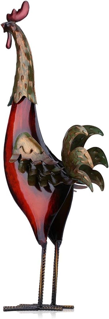 Metal Sculpture Multicolor Iron Rooster Home Furnishing Crafts