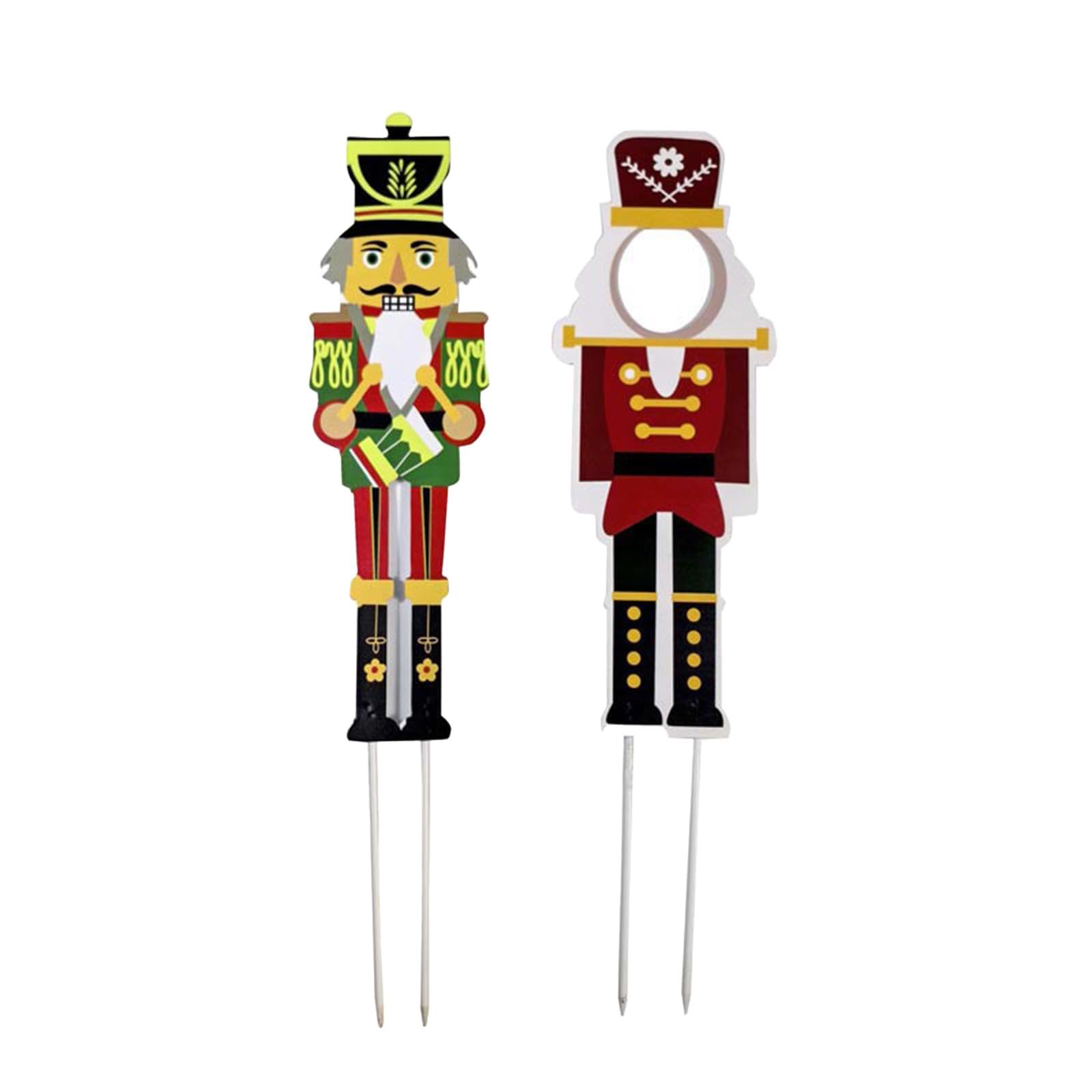 2Pcs Christmas Nutcracker Yard Sign Outdoor Signs for Garden Holiday Pathway