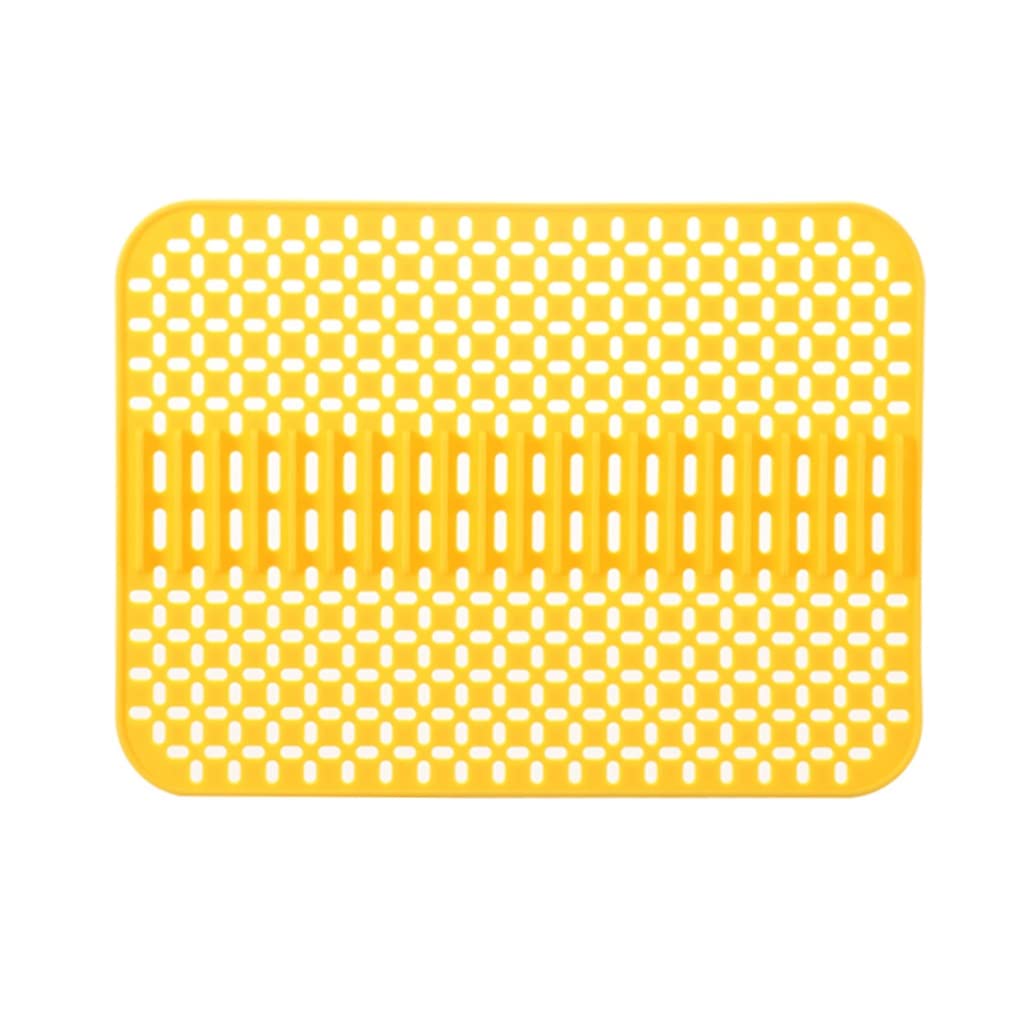 VUIKLCty Silicone skeleton mat kitchen sink mat draining board dishwasher sink non-slip mat multifunctional insulation mat thickened dish mat(Yellow)