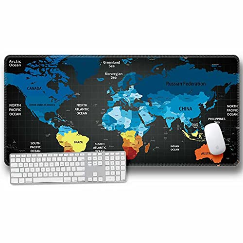 Tapis de souris gaming XXL finition premium motif carte pour setup haut de gamme