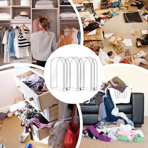 Clear Garment Bags - Hanging Clothes Storage | Closet Suit Cover Organizer | Gusseted Garment Bags With Zipper, Thickened Suit Storage Bags, Clothes Cover For Coats And Shirts4