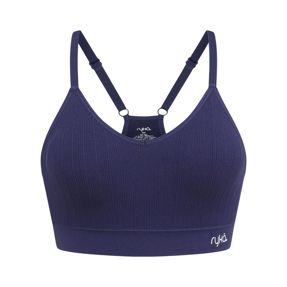 Ryka Brasier deportivo, camiseta de yoga, atlético, sostén deportivo, cuello en V sin costuras, paquete de 3