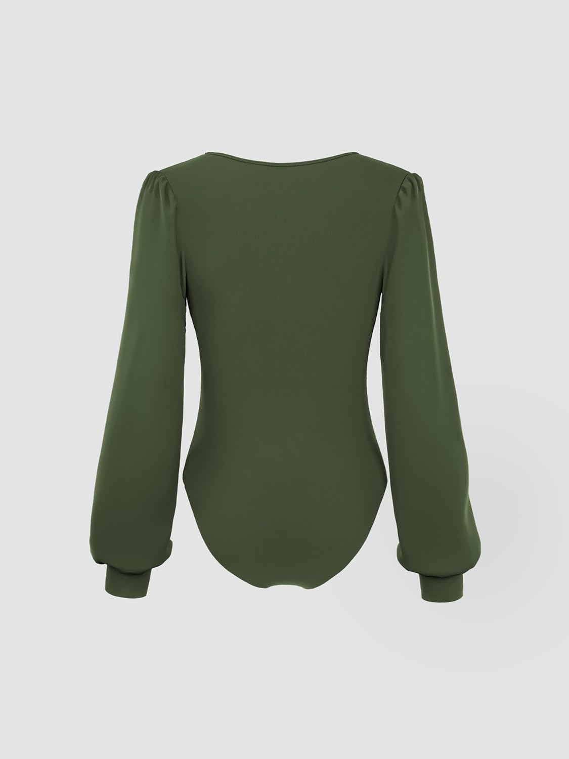 CIDER Long Sleeve Body Suits Womens V Neck Bodysuits Ruched Pleated Corset Bodysuit Leotard Trendy - Image 3