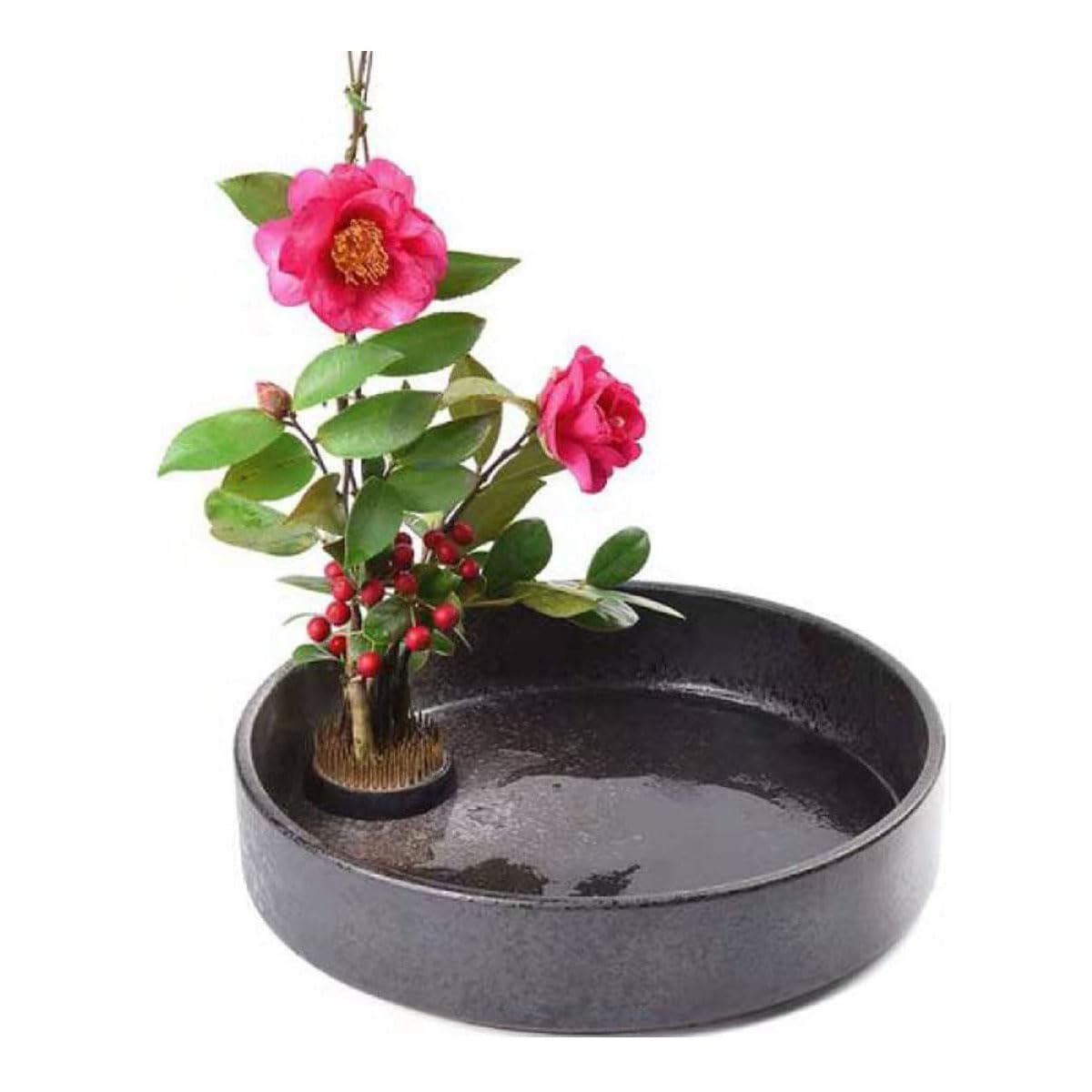 Amazon.co.jp: Fukuka 花器 生け花 水盤 花瓶 陶器 フラワーベース