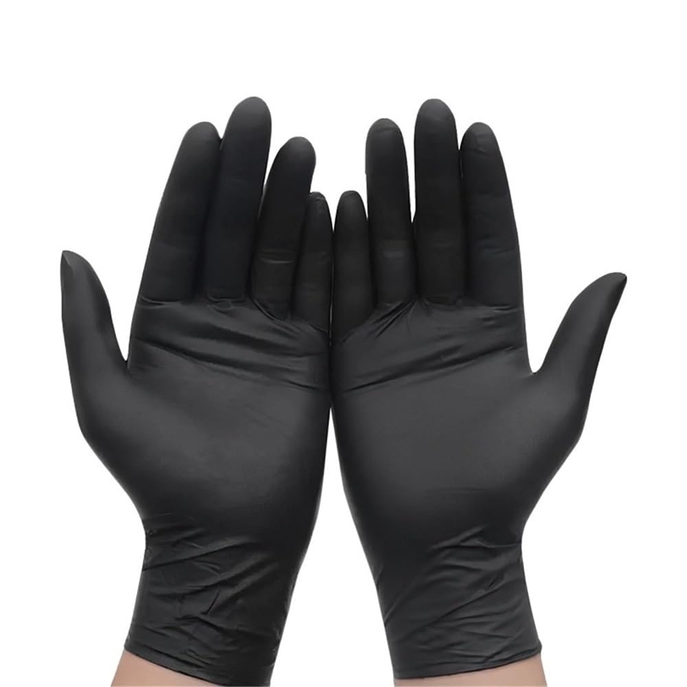 30/50/100PCS Guanti in nitrile nero Cucina domestica for la pulizia del bagno Lavare i piatti Unghie artistiche Tinture for capelli Animali domestici Senza lattice(100PCS,XL)