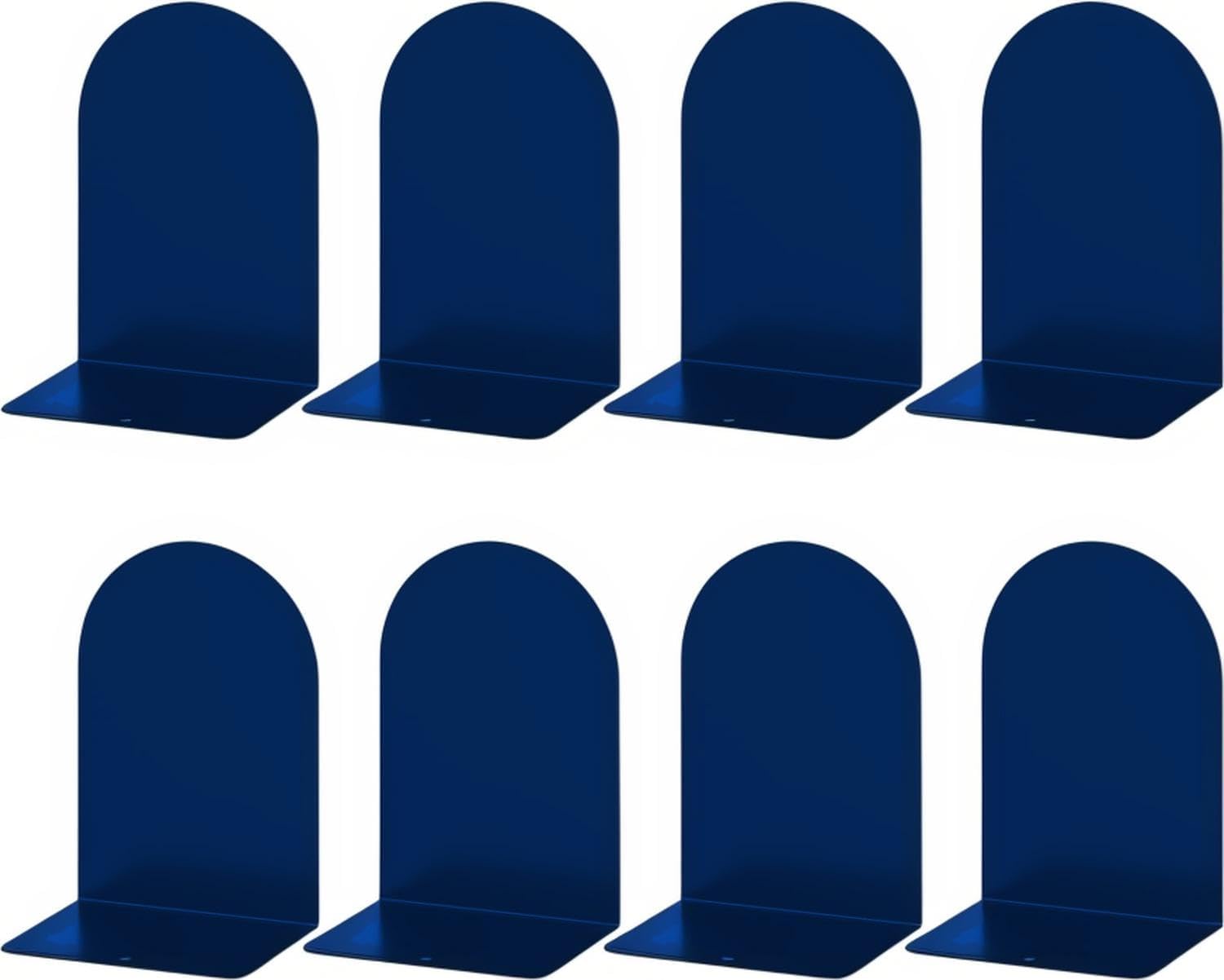 Lulonpon 2pcs Book Ends, Black Bookends, Non-Skid Book End, Metal Bookends for School Library and Desktop Organizer, Acrylic Book Ends for Book Shelves (8, Blue)