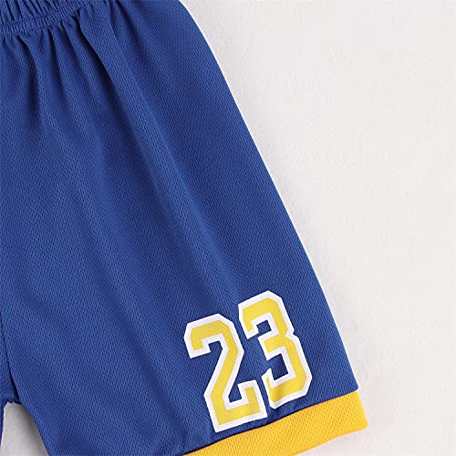 Image of CM C&M WODRO Toddler Kid Basketball Jersey Outfit Baby Boy Girl Letters Tank Top + Track Shorts Sets Boy Summer Clothes