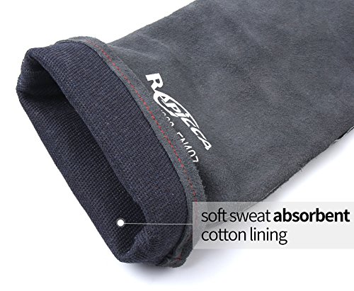 Rapicca Welding Gloves 16 Inches,662℉,Heat Resistant Leather Forge/Mig/Stick Welding Gloves Heat/Fire Resistant, Mitts For Oven/Grill/Fireplace/Furnace/Stove/Pot Holder/Bbq/Animal Handling-Grey #TOP4