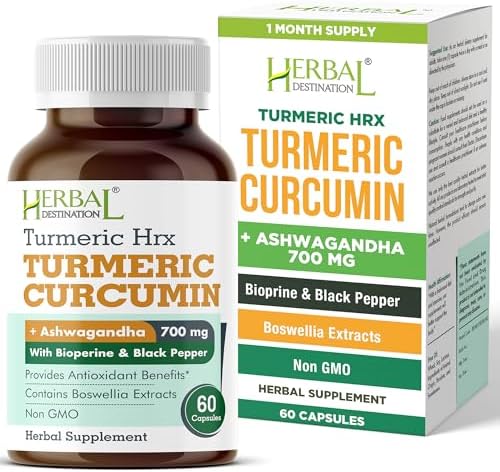 Turmeric Supplement Hrx- Immune Supplement, Metabolism Booster Joint Support Supplement with Turmeric Curcumin, Boswellia, Curcuma & Black Pepper Extract – 60 Capsules