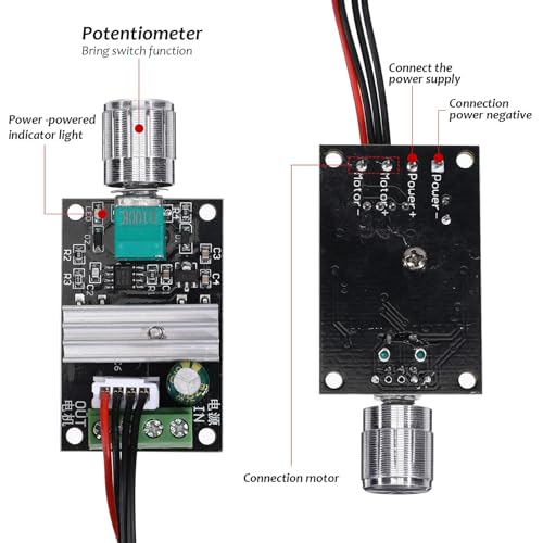 Controlador PWM CC 1203BB reversible de 6V a 24V 3A con indicador LED 3