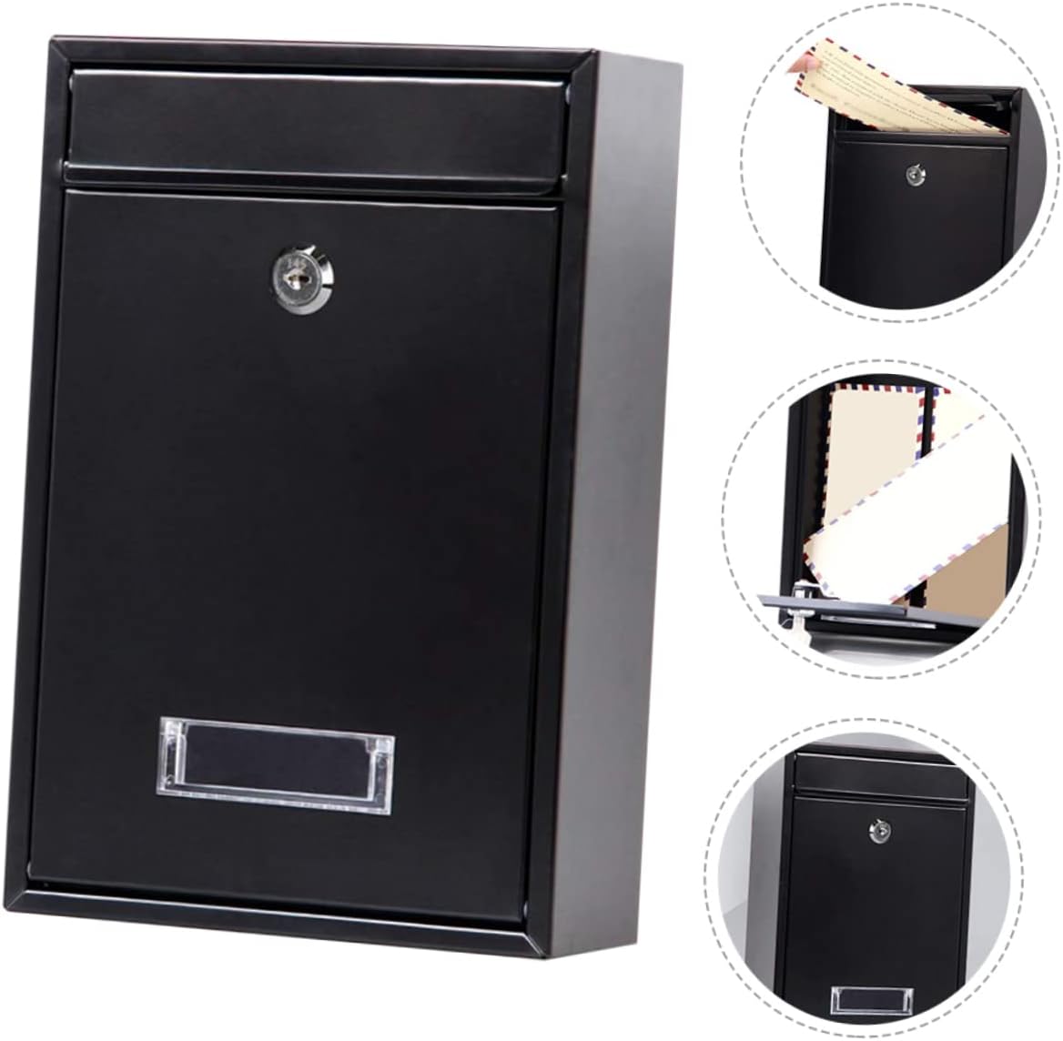 Metal Mailbox for Porch Outdoor Deck Wall-Mounted Letter Box Multi-Functional