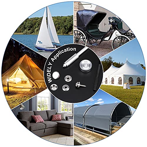 323 Piece Canvas Snap Kit, Meifuly Marine Grade Stainless Steel (Caps, Sockets, Screws, Fabric Base Components) For Diy Cover, Canvas Snap Kit With Material Hole Punch And Setting Tools #TOP7