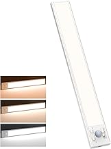 slochi Motion Sensor Cabinet Light, 3 Colors, Dimmable Light for Kitchen Under Cabinet, Rechargeable Lighting, 3 Modes, Magnetic LED Strip for Cabinet, Shelves, Stairs-30cm