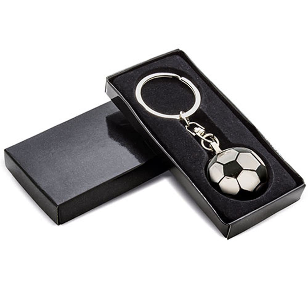 regalo grabado - Llavero Personalizado Pelota de Futbol, Baloncesto, Golf, Tenis | Grabado Permanente | Presentado en Caja Negra Forcada | Metal |