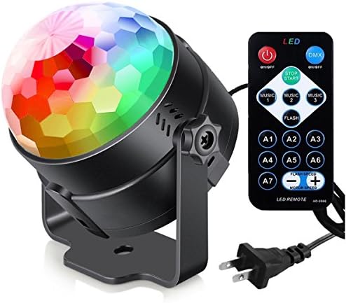 Sound Activated Party Lights with Remote Control Dj Lighting, Disco Ball Strobe Lamp 7 Modes Stage Light for Home Room Dance Parties Birthday Karaoke Halloween Christmas Wedding Show Club Decorations