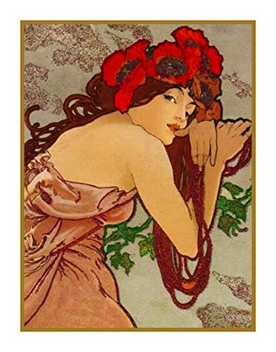 Orenco Originals Summer by Alphonse Mucha Counted Cross Stitch Pattern