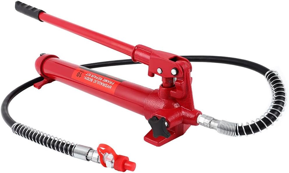 10 Ton Hydraulic Floor Jack Handle Hand Pump Ram Replacement Car Auto Body Frame Repair Tools with Long Handle for Maintenance of Cars, Trucks, Farms, and Heavy Equipment 22000 lb Red ANPART