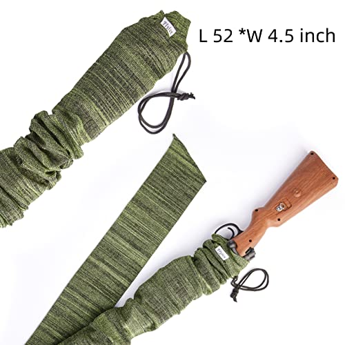 Flyfan Gun Sock Silicone Treated Knit Gun Socks For Rifles And Shotguns, 52 X 4.5 Inches Elastic Design Of Rifle Sock Gun Sleeve Fits Tactical Gun And Rifle With Scopes #TOP4