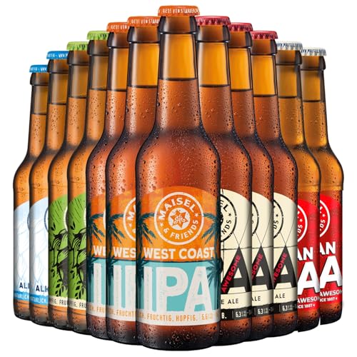 Maisel & Friends Bier Paket | Geschenkidee für Männer | Craft Spezialitäten | Craftbeer | Gebraut nach dem Reinheitsgebot in Bayern |12 x 0,33l