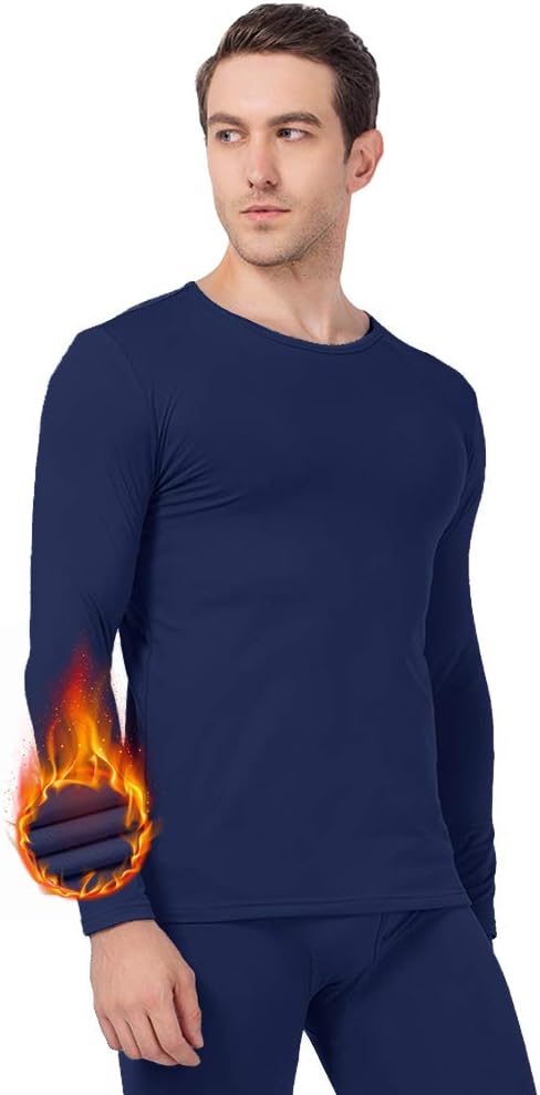 MANCYFIT Mens Thermal Shirts Fleece Lined Top Long Sleeve Base Layer Pullover