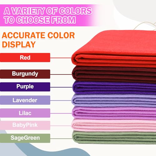 Image of XSEINO Light Purple Large Felt Fabric 72 inch X 36 inch(2 Square Yards), 1.4 mm Thick Soft Felt Fabric Sheet for Crafts, Purple Series Colors Soft Nonwoven Fabric, Fit for Decoration, Sewing, DIY Crafts